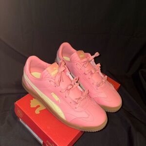 Puma Pink Sneakers with Yellow Detail